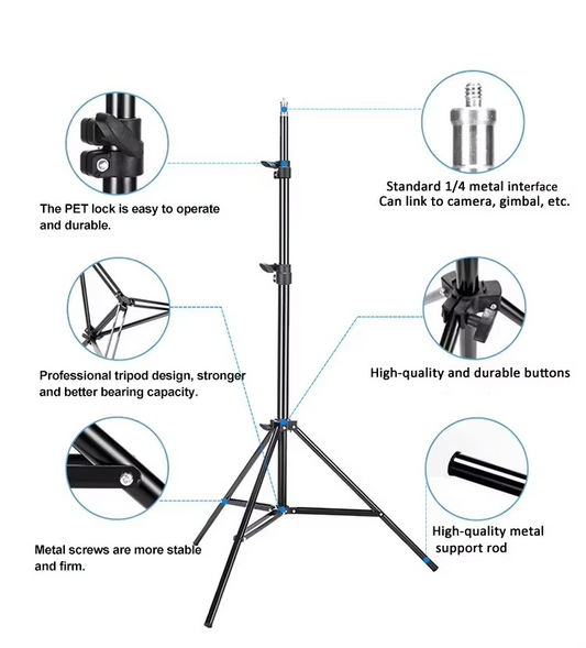 7 Feet Adjustable Foldable Tripod Stand - Heavy Duty Metal Stand Bazarcha