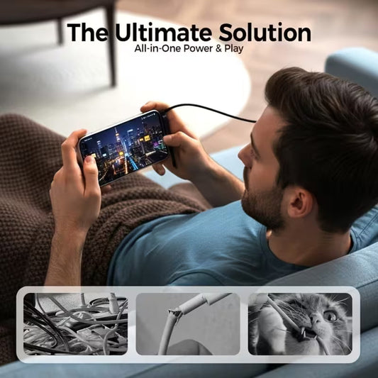 240W Fast Charging Type C Data Cable with Built in Folding Phone Stand Bazarcha