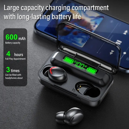 M10 Wireless Earbuds V5.3: LED Display and HiFi Sound Bazarcha