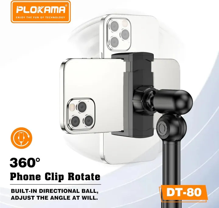 PLOKAMA DT-80 360° Rotating Adjustable Tabletop Stand