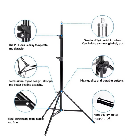 7 Feet Adjustable Foldable Tripod Stand - Heavy Duty Metal Stand Bazarcha