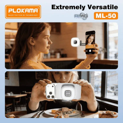 PLOKAMA ML-50 Mini LED Light with Mirror for Perfect Selfies Bazarcha