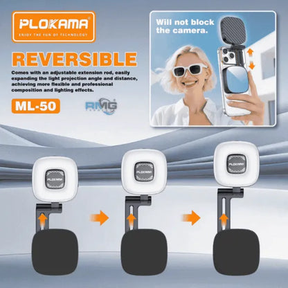 PLOKAMA ML-50 Mini LED Light with Mirror for Perfect Selfies Bazarcha