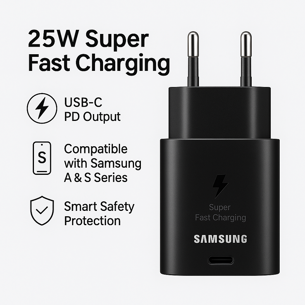 Samsung 25W USB-C PD Super Fast Charging Adapter Bazarcha