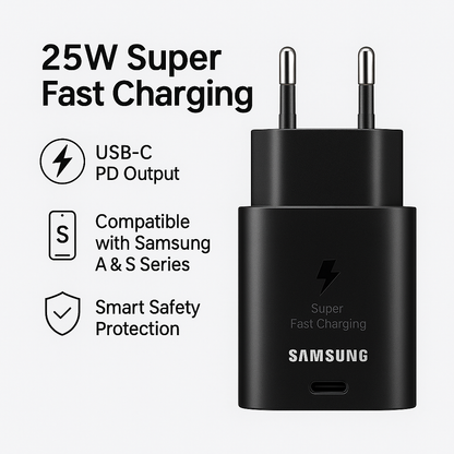 Samsung 25W USB-C PD Super Fast Charging Adapter Bazarcha
