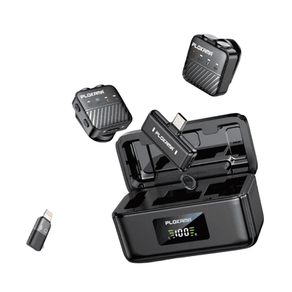 PLOKAMA VM-80 360° Wireless Lavalier Microphone | Dual Mic System with Magnetic Pickup Bazarcha