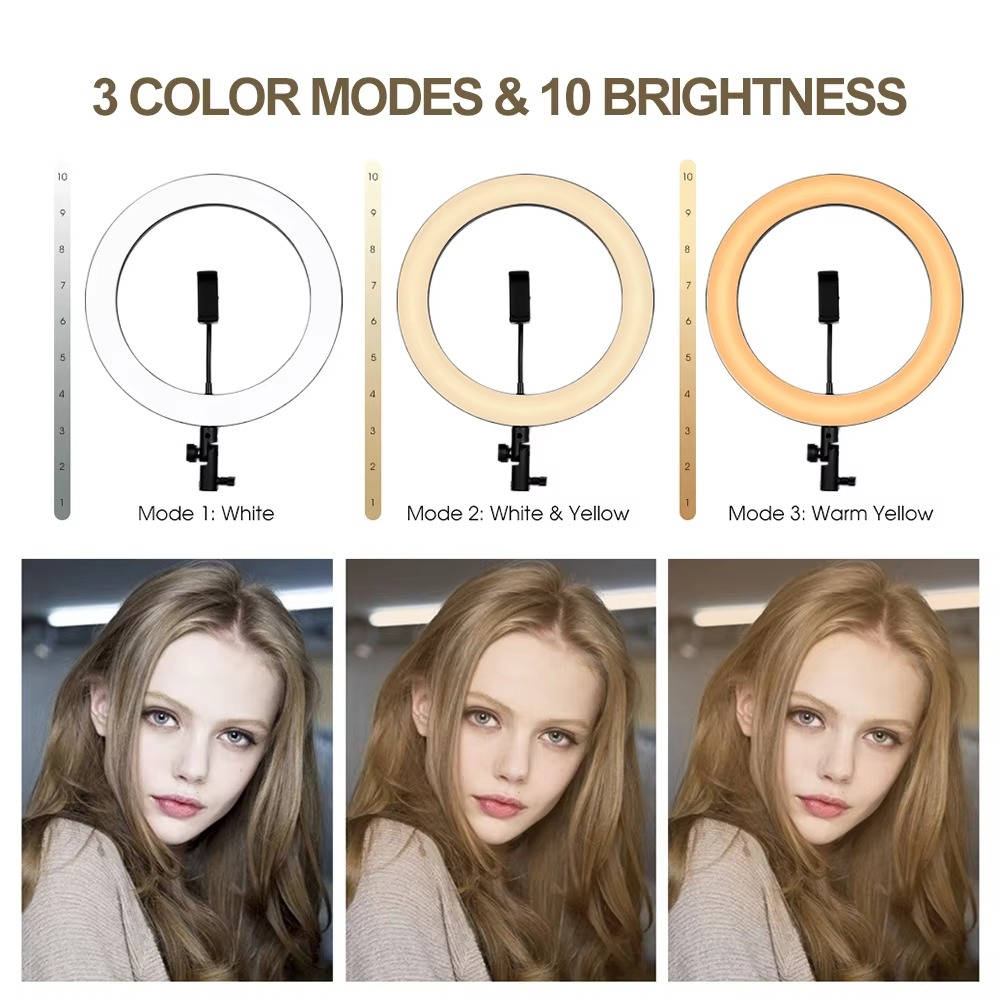 LED Ring Fill Light 26cm with Phone Holder & Flexible Arm - USB Powered