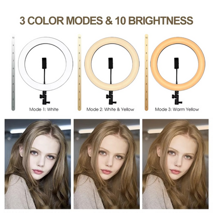 LED Ring Fill Light 26cm with Phone Holder & Flexible Arm - USB Powered Bazarcha