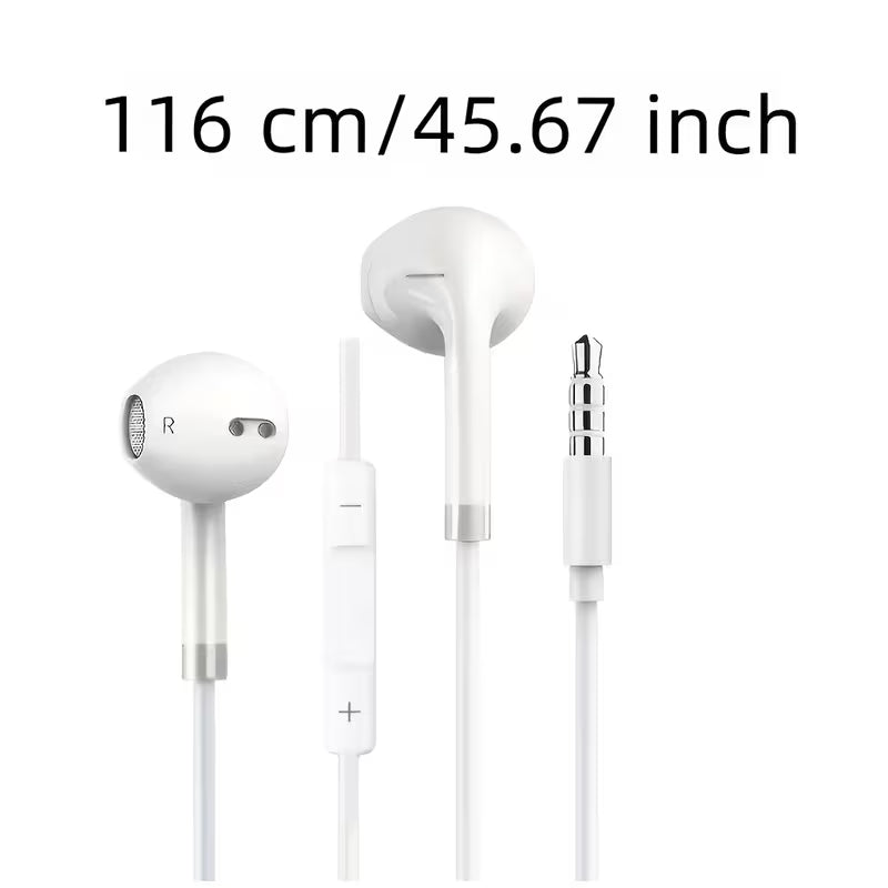 Premium Wired 3.5mm Stereo Earphones with Built-in Microphone