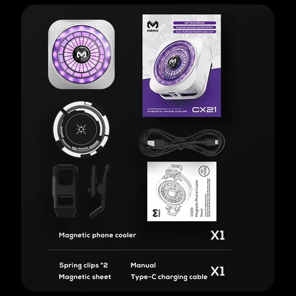 MEMO CX21 Mobile Cooling Fan with RGB for Gaming and Streaming Bazarcha