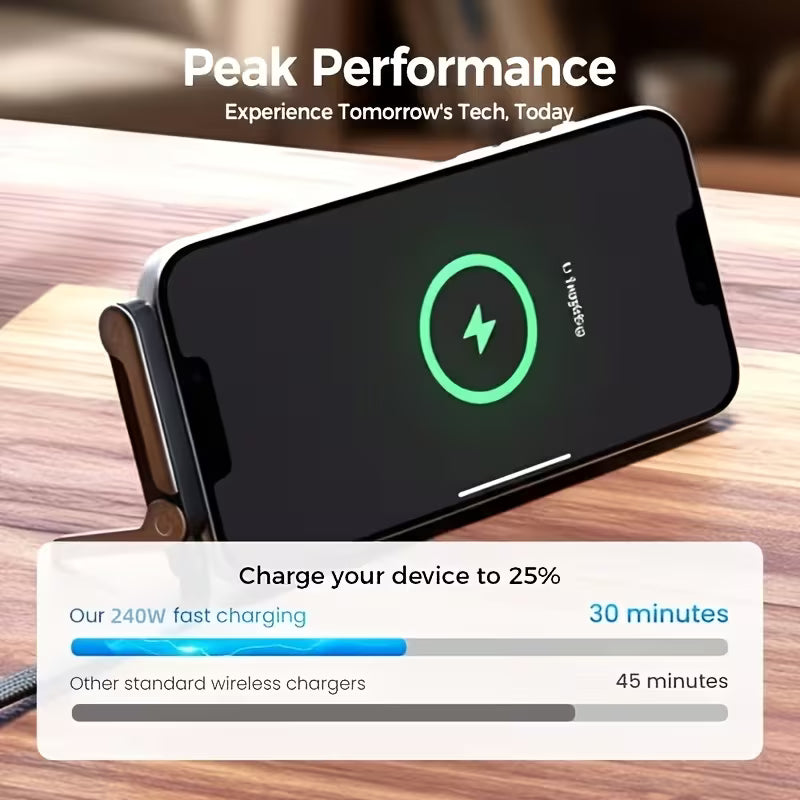 240W Fast Charging Type C Data Cable with Built in Folding Phone Stand Bazarcha