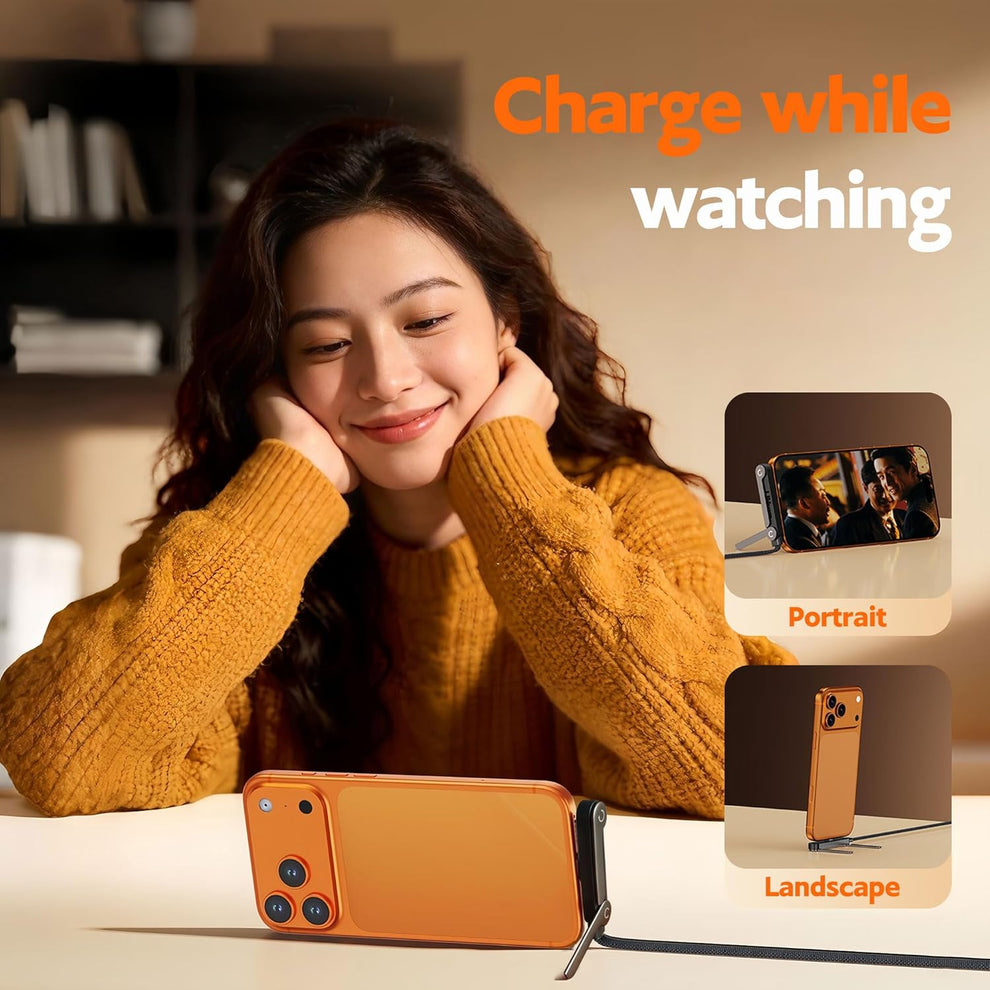 240W Fast Charging Type C Data Cable with Built in Folding Phone Stand Bazarcha