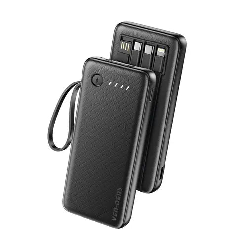 VEN-DENS VD-PB059 20000mAh Power Bank with Built-in Type-C, Lightning & Micro USB Cables - Portable Charger Bazarcha