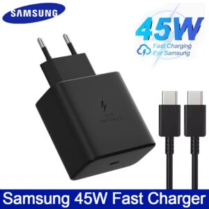 samsung 45w usb c pd super fast charging adapter with smart protection & high speed output