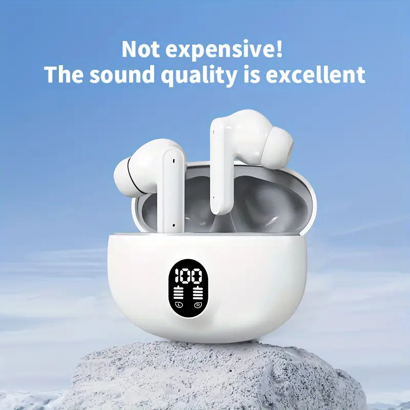 stereo 895b wireless bluetooth earbuds v5.4 with enc noise cancellation & led display stereo 895b wireless bluetooth earbuds v5.4 with enc noise cancellation & led display